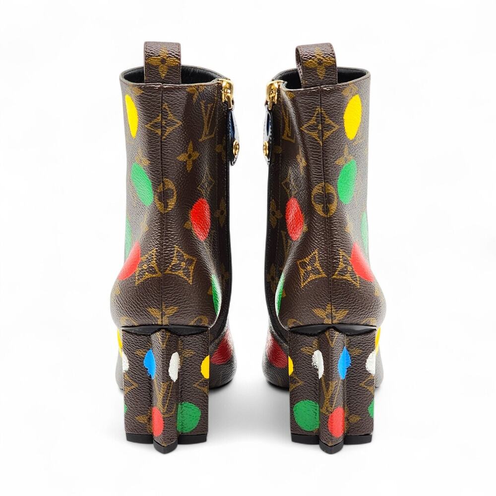 Louis Vuitton x Yayoi Kusama Monogram Dots Coated Ankle Boots EU 36 US 5.5 - NWB - Picture 6 of 11